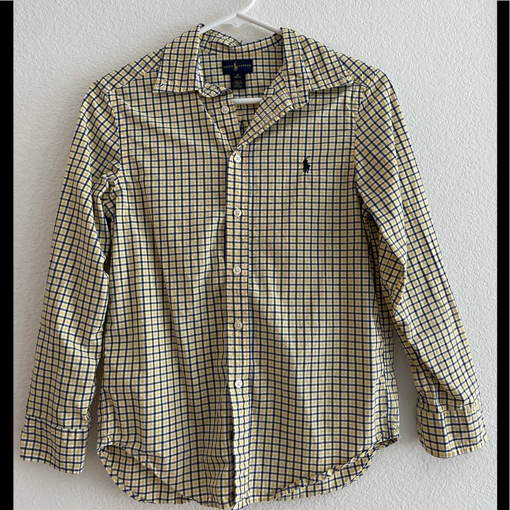 Ralph Lauren Teen Yellow Button Up Ling Sleeves